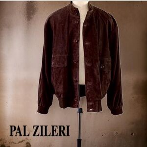 Chocolate brown genuine suede Italian leather jacket vintage Pal Zileri luxury